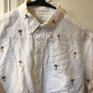 J Crew Hawaiian motif oxford shirt
